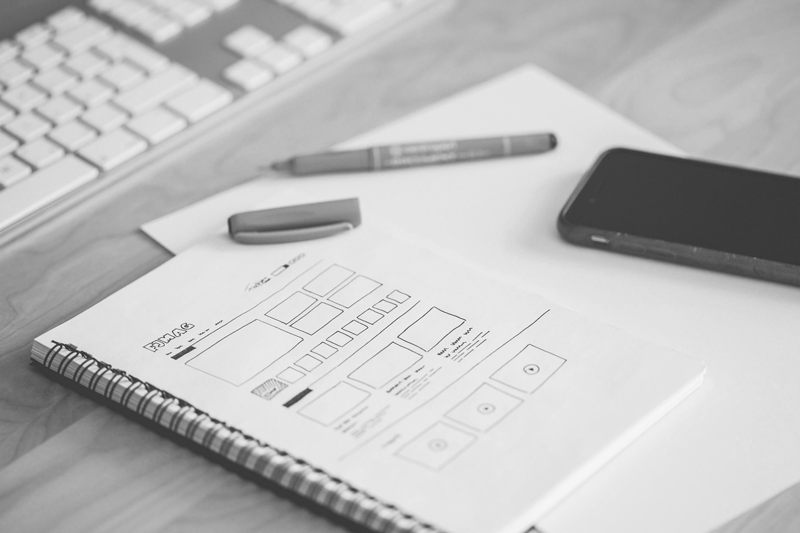 ui ux designer working on new wireframes
