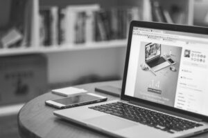 computer on a desk with a new website representing seo or new website first