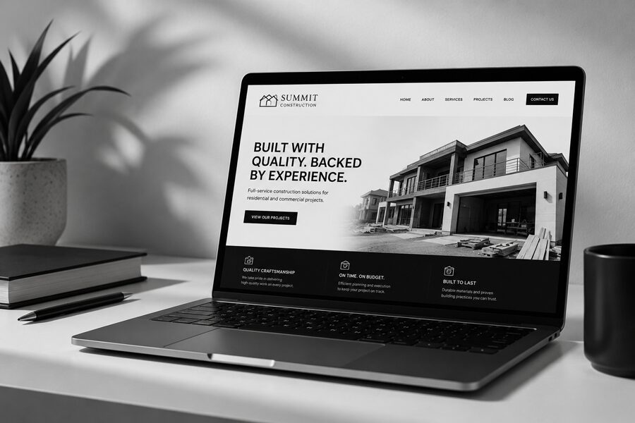 wordpress construction website representing construction company web design Charlotte