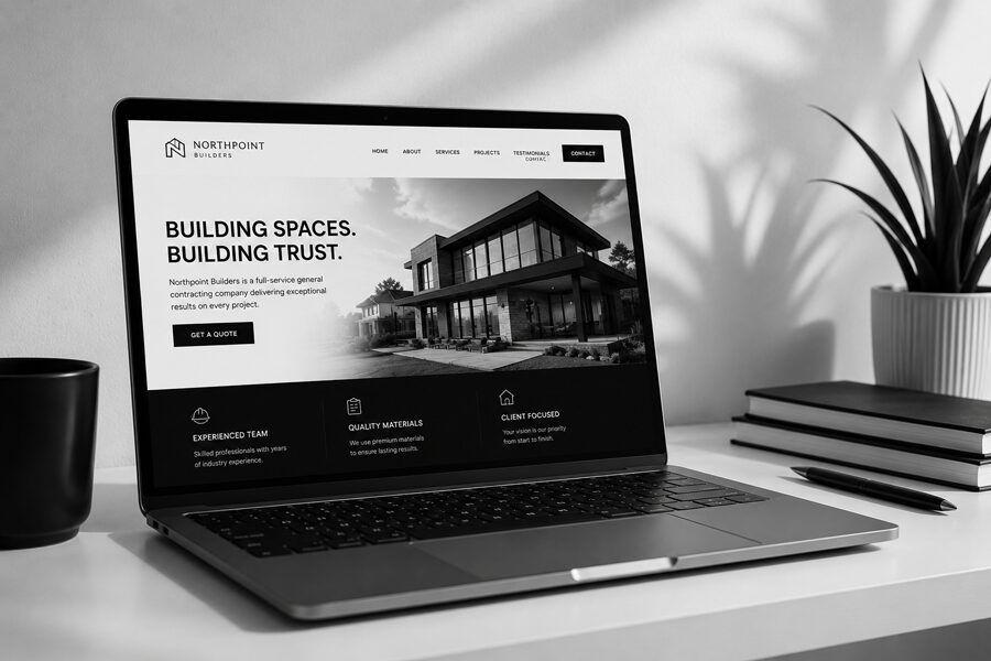 wordpress construction website representing construction company web design Charlotte