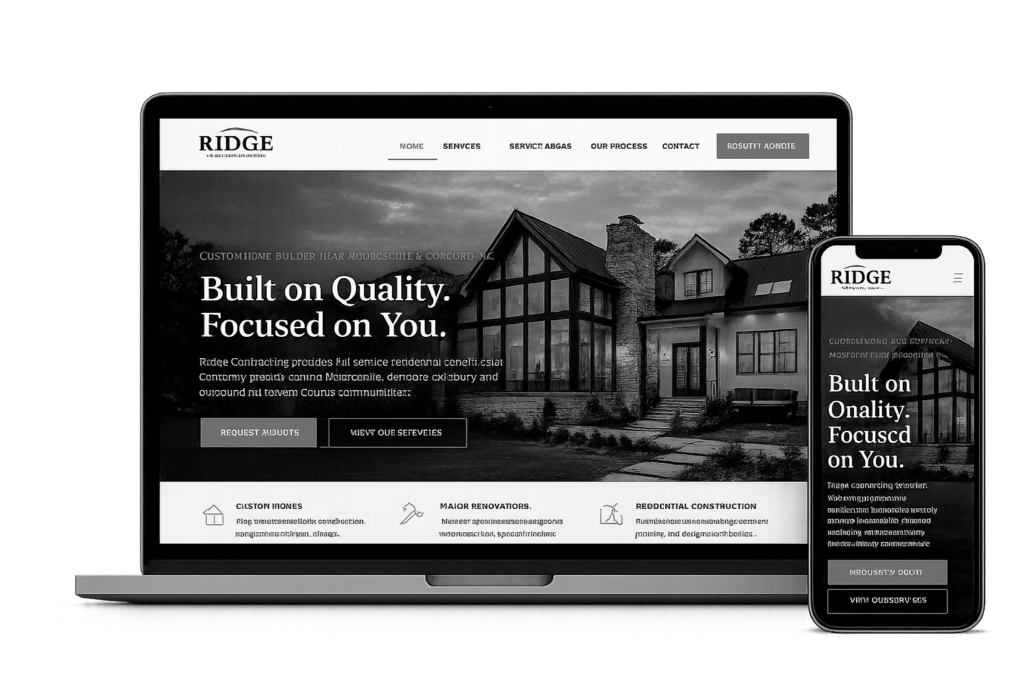 ridge contracting home builder website