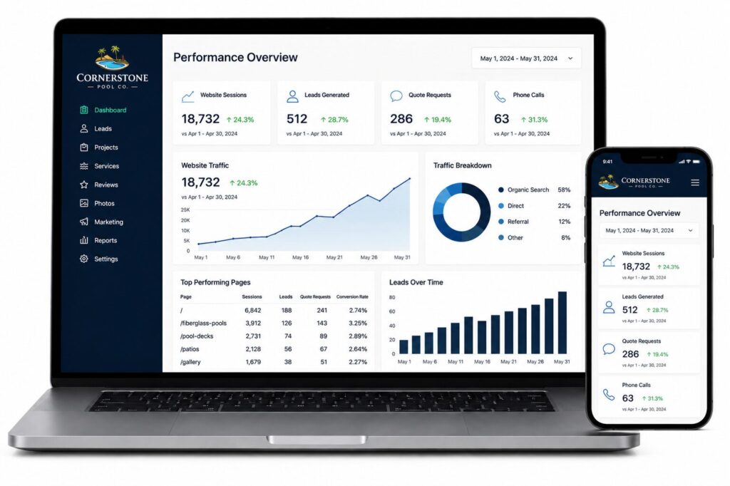 cornerstone pool co analytics dashboard