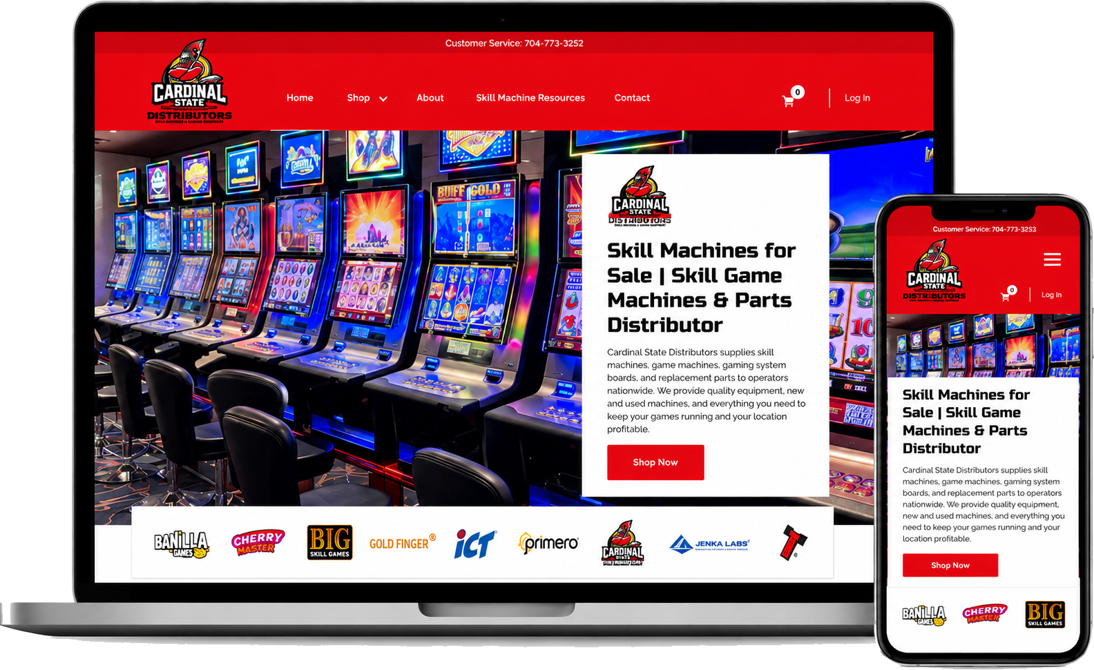 cardinal state website on laptop and mobile representing ecommerce web design and seo